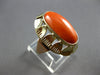 ANTIQUE LARGE AAA CORAL 14KT YELLOW & ROSE GOLD HANDCRAFTED FLORAL RING #28031