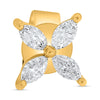ESTATE .50CT DIAMOND 14K YELLOW GOLD MARQUISE SHAPE 4 STONE FLOWER STUD EARRINGS