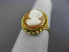 ESTATE 14KT YELLOW GOLD 3D OVAL HANDCRAFTED LADY CAMEO SWIRL ROPE DESIGN RING