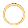 WIDE .54CT DIAMOND & AAA RUBY 14KT YELLOW GOLD ROUND DOUBLE BAND ETOILE FUN RING