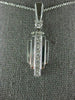 ESTATE LONG .39CT DIAMOND 14KT WHITE GOLD 3D HANGING PYRAMID PENDANT #1706