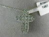 ANTIQUE .40CT ROUND DIAMOND 14KT WHITE GOLD CLASSIC FLOATING CROSS PENDANT #1894