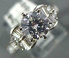 ESTATE 1.89CT DIAMOND 18KT WHITE GOLD 3D ROUND & BAGUETTE ENGAGEMENT RING #1835