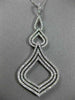 ESTATE LARGE 1.60CT DIAMOND 14KT WHITE GOLD 3D MULTI ROW TEAR DROP LOVE PENDANT