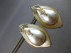 EXTRA LARGE .14CT DIAMOND & AAA PEARL 14K 2 TONE GOLD 3D HANGING EARRINGS #27898