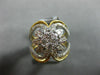 ESTATE EXTRA LARGE 1.20CT DIAMOND 14K WHITE & ROSE GOLD 3D FLOWER SUN BURST RING