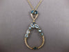 2.05CT DIAMOND & AAA BLUE TOPAZ 14KT 2 TONE GOLD TEAR DROP BY THE YARD NECKLACE
