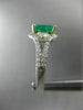 ESTATE 1.44CT DIAMOND & AAA EMERALD 14KT 2 TONE GOLD SQUARE HALO ENGAGEMENT RING