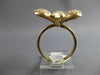 LARGE 1.60CT DIAMOND 14KT YELLOW GOLD ROUND & PEAR SHAPE FLOWER ROSE LOVE RING