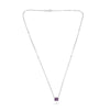 2.07CT AAA PINK SAPPHIRE 18KT WHITE GOLD 3D EMERALD CUT SOLITAIRE LOVE NECKLACE