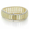LARGE 29.64CT WHITE & FANCY YELLOW DIAMOND 18K 2 TONE GOLD 3 ROW TENNIS BRACELET