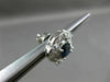 ESTATE 3.03CT DIAMOND & SAPPHIRE 18KT WHITE GOLD 3D HALO BALLERINA POST EARRINGS