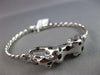 .04CT DIAMOND & AAA SAPPHIRE & BLACK ENAMEL 14KT WHITE GOLD CUFF BANGLE BRACELET