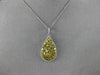 ESTATE EXTRA LARGE 4.48CT WHITE & FANCY YELLOW DIAMOND 18KT 2 TONE GOLD PENDANT