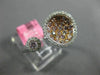 WIDE .73CT WHITE & PINK DIAMOND 18K WHITE & ROSE GOLD 3D ROUND CLUSTER FUN RING