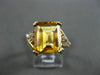 ESTATE 2.66CT DIAMOND & AAA YELLOW TOPAZ 14K YELLOW GOLD 3 STONE ENGAGEMENT RING