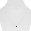 .89CT DIAMOND & AAA SAPPHIRE 14KT YELLOW GOLD PEAR SHAPE & EMERALD CUT NECKLACE