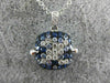 LARGE 1.68CT DIAMOND & AAA SAPPHIRE 18KT WHITE & BLACK GOLD SQUARE PAVE PENDANT