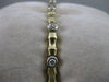 ESTATE .85CTW DIAMOND 14K WHITE YELLOW GOLD BAMBOO LINK BRACELET 4MM WIDE #10186