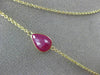 ESTATE LONG 21.37CT AAA RUBIES 14KT YELLOW GOLD 3D TEAR DROP PEAR SHAPE NECKLACE