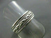 ESTATE WIDE 14KT WHITE GOLD FILIGREE ROPE DESIGN MENS WEDDING RING UNIQUE! #2439