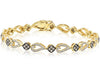 1.48CT WHITE & FANCY YELLOW DIAMOND 14KT BLACK YELLOW GOLD HEART SQUARE BRACELET