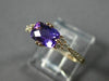 ESTATE 1.04CT DIAMOND & AAA AMETHYST 14KT ROSE GOLD 3D CLUSTER RECTANGULAR RING