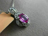 ESTATE .97CT DIAMOND & AAA PINK SAPPHIRE 14KT WHITE GOLD FLOWER FLOATING PENDANT