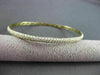 ESTATE 1.71CT DIAMOND 14KT YELLOW GOLD 3mm CLASSIC THREE ROW PAVE BANGLE F/G VS