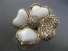 ESTATE EXTRA LARGE 1.90CT DIAMOND & AAA AGATE 18K ROSE GOLD 3D HEART FLOWER RING