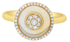ESTATE 2.12CT DIAMOND & AAA CITRINE 14KT YELLOW GOLD FLOWER CIRCULAR FUN RING