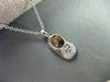 ESTATE .10CT DIAMOND 14KT WHITE GOLD BABY SHOE PENDANT & CHAIN F/G VS #191