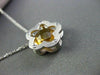 ESTATE 2.60CT ROUND CITRINE 14KT YELLOW GOLD SOLITAIRE FLOWER PENDANT #22167