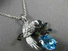 ESTATE 1.56CT DIAMOND & AAA MULTI COLOR GEM 14KT WHITE & BLACK GOLD 3D PENDANT