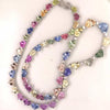 40.78CT DIAMOND & AAA MULTI COLOR SAPPHIRE 18KT WHITE GOLD LOVE TENNIS NECKLACE