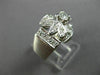 ANTIQUE WIDE .34CT DIAMOND 14K WHITE GOLD FLOWER FILIGREE ANNIVERSARY RING 26178
