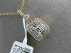 ESTATE .53CT ROUND & EMERALD DIAMOND 18KT ROSE GOLD 3D CLUSTER FLOATING PENDANT