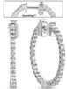1.24CT DIAMOND 14KT WHITE GOLD SHARED PRONG INSIDE OUT HUGGIE HANGING EARRINGS