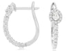 .85CT DIAMOND 14KT WHITE GOLD 3D OVAL & ROUND FLOWER LEVERBACK HANGING EARRINGS
