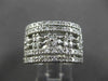 ESTATE WIDE 1.36CT DIAMOND 14KT WHITE GOLD MULTI ROW FLORAL OPEN FUN RING #16803
