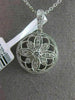 ESTATE .28CT DIAMOND 18K WHITE GOLD 3D FLOWER FILIGREE CIRCULAR FLOATING PENDANT