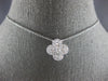 1.14CT DIAMOND 18KT WHITE GOLD 3D ROUND & BAGUETTE 4 LEAF CLOVER LOVE NECKLACE