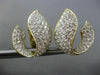 ESTATE EXTRA LARGE 5.39CT DIAMOND 18KT 2 TONE GOLD LEAF CLIP ON EARRINGS #26172