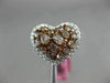 ESTATE LARGE 2.38CT WHITE & PINK DIAMOND 18KT 2 TONE GOLD HEART SHAPE LOVE RING