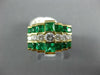 LARGE 3.32CT DIAMOND & AAA EMERALD 14KT WHITE GOLD ROUND & PRINCESS PYRAMID RING