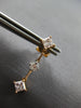 .85CT WHITE & PINK DIAMOND 18KT ROSE GOLD 3D ROUND & PRINCESS HANGING EARRINGS