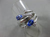 ESTATE WIDE 1.58CT DIAMOND & AAA TANZANITE 14KT WHITE GOLD FLOATING RING #16513