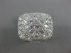 ESTATE LARGE 3.16CT DIAMOND 18K WHITE GOLD ROUND MULTI ROW ANNIVERSARY LOVE RING