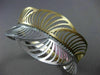 ESTATE WIDE .70CT DIAMOND 14KT WHITE & YELLOW GOLD 3D MULTI WAVE BANGLE BRACELET