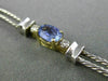 ESTATE 1.15CT DIAMOND & AAA TANZANITE 14KT TWO TONE GOLD 3 STONE ROPE BRACELET